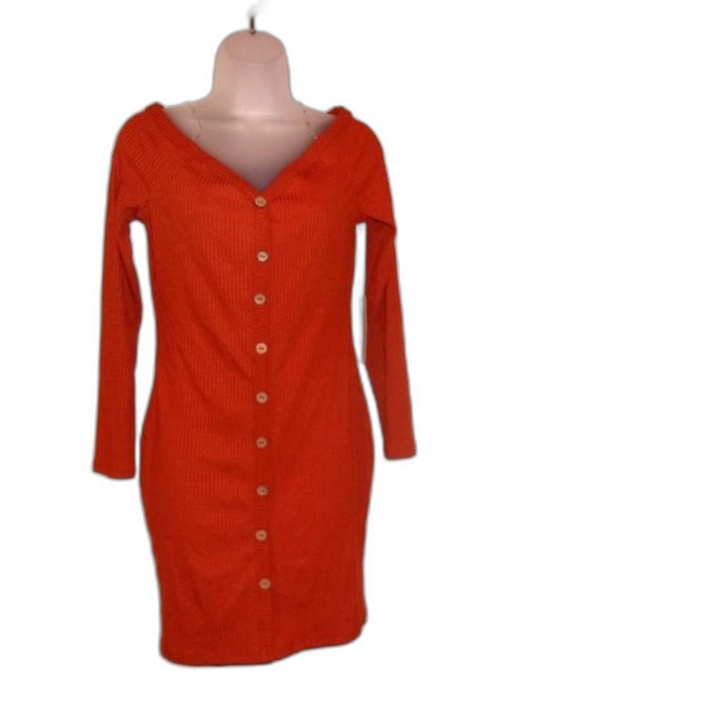 Iris Basic Large Rust Buttonfront Long Sleeved Mi… - image 6